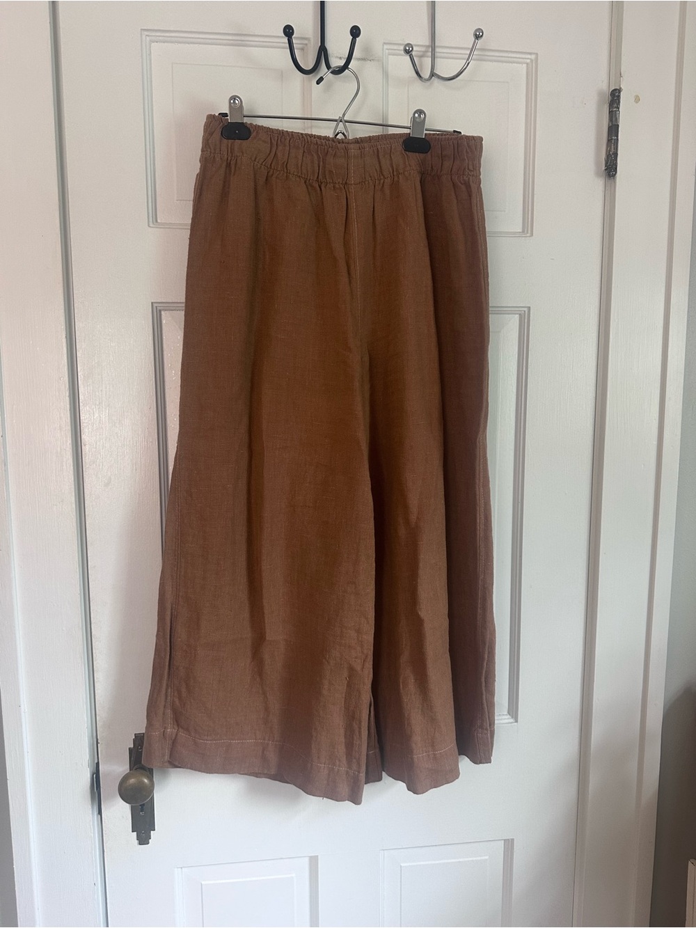 Women's Wide-Leg Linen Pants - Brown